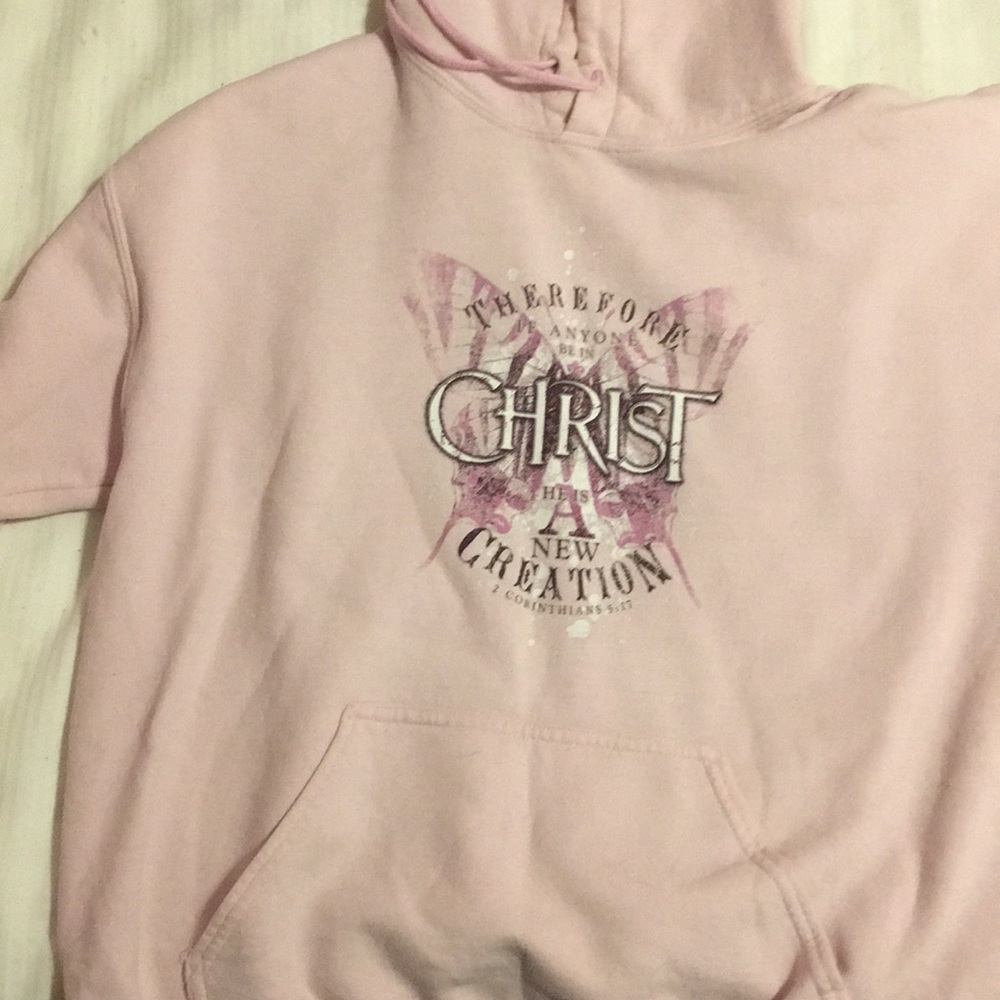 Pink Hoodie with Bible verse